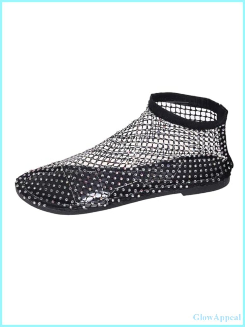 Women's Mesh Ballet Flats Sparkly Rhinestone Slip-On Round Toe Comfortable